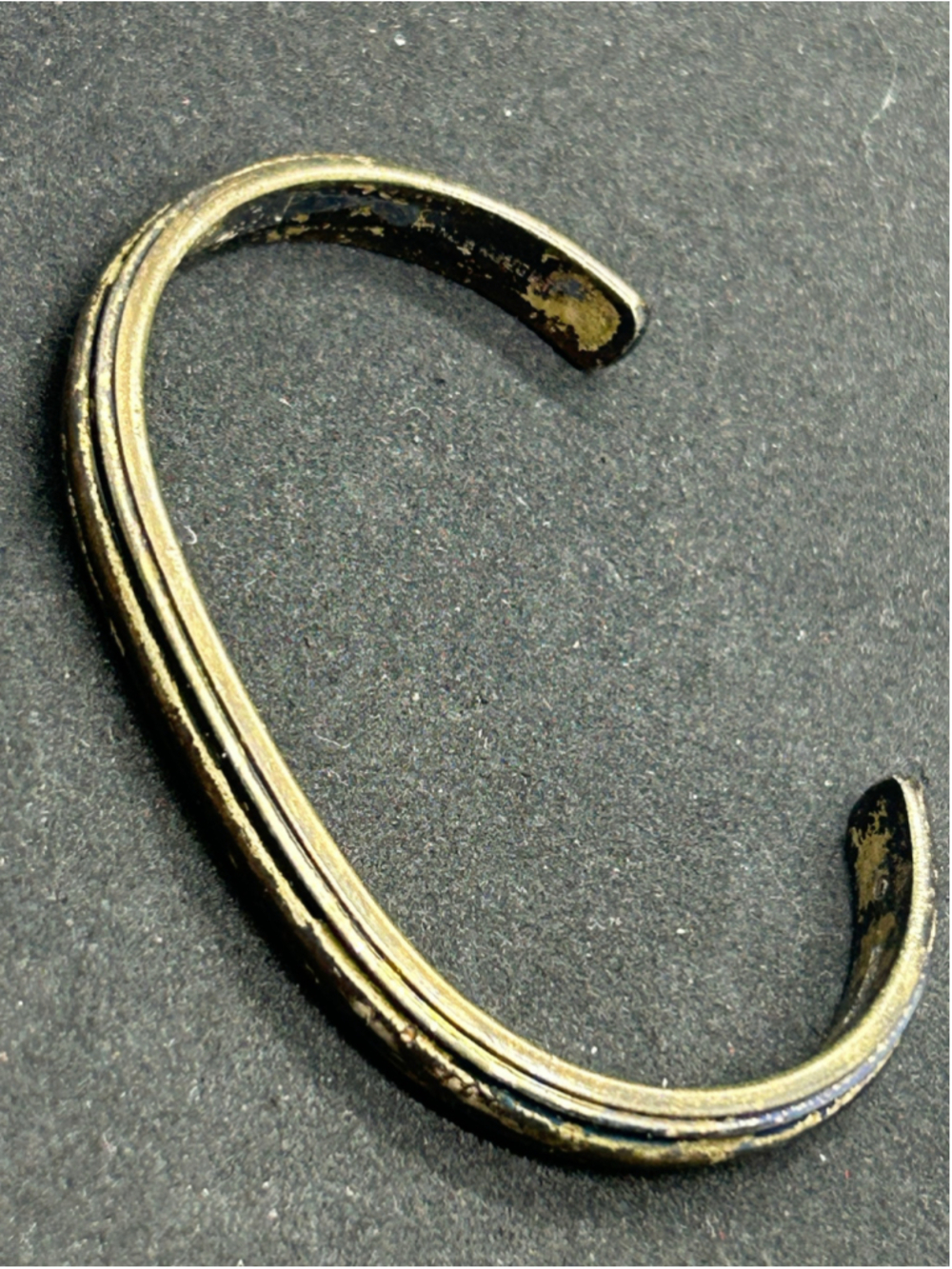 Women's Unbranded Handwrought Sterling Silver Cuff Bracelet, One Size, Gold/Blac